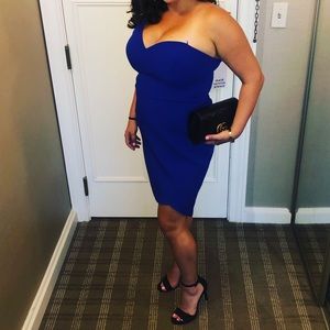 BCBG One Shoulder Mini Sheath Dress